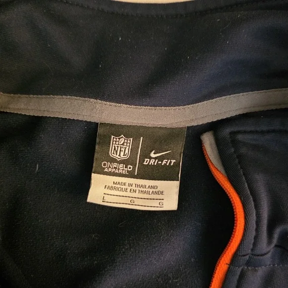 Nike Denver Broncos Men Jacket Blue Navy Full Zip Solid NFL Track‎ Dri Fit Large - Picture 5 of 8